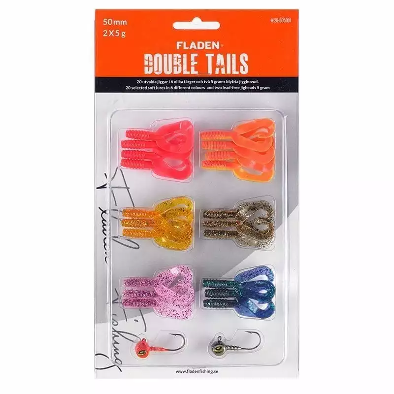 Fladen Jig Assortment Double Tails 50mm 3 Fladen Jig Assortment Double Tails 50mm